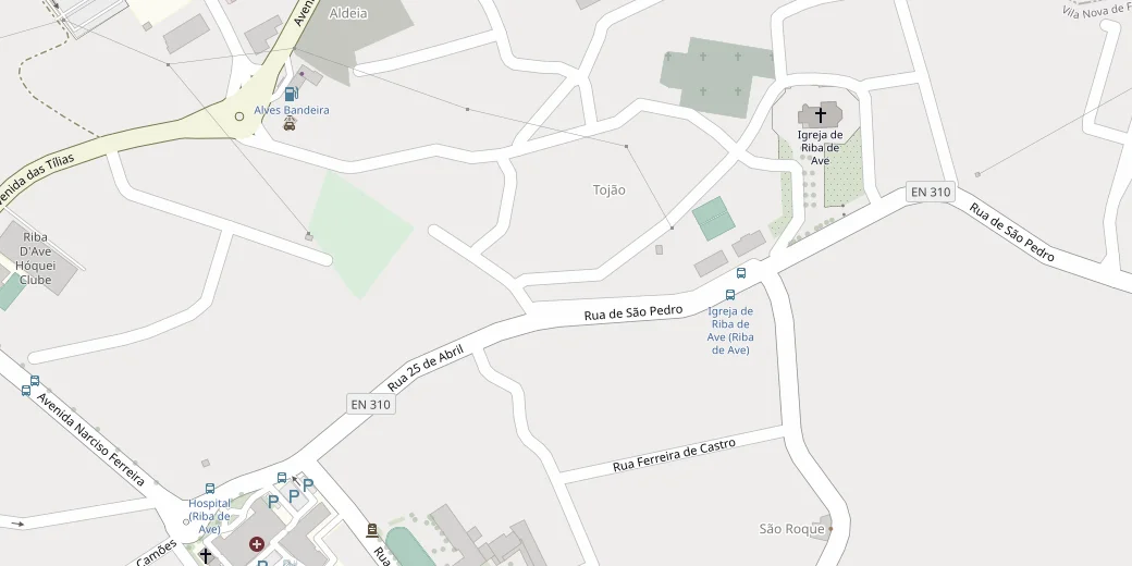 Mapa de Riba d'Ave com a localização da Bright Smile