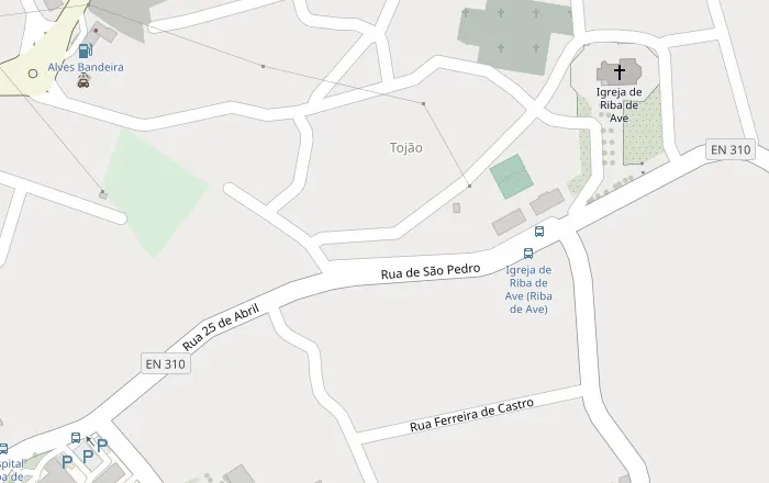 Mapa de Riba d'Ave com a localização da Bright Smile